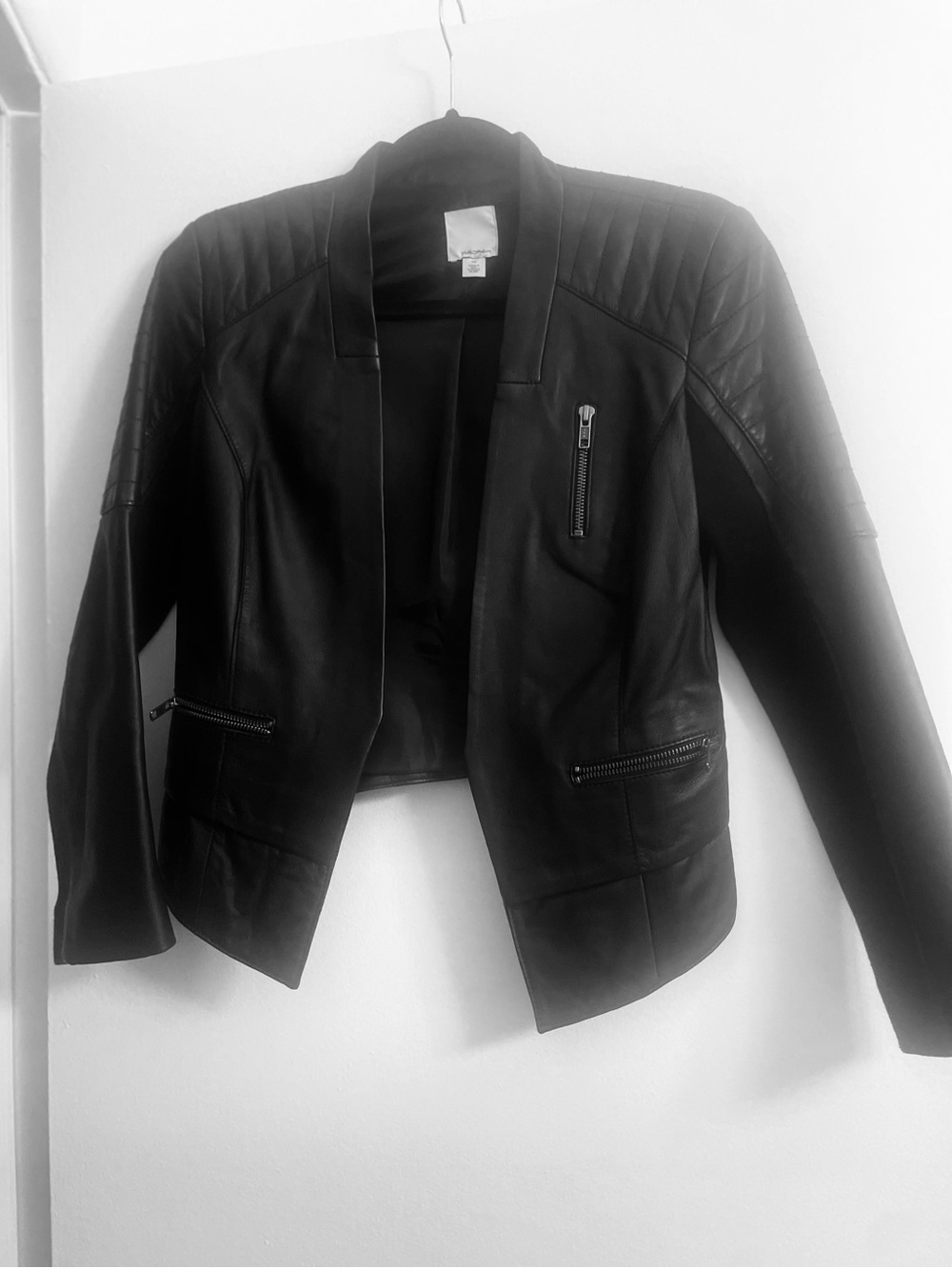 Halogen Black Leather Women’s Moto Jacket Size XS